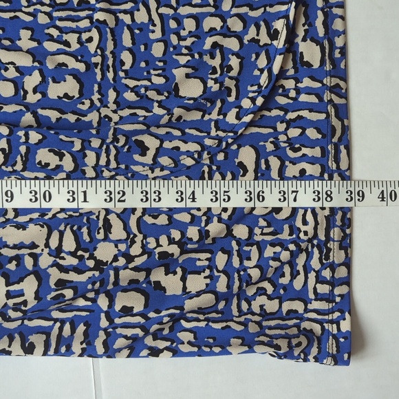 Charter Cub Faux Wrap Empire Waist Floral Sleeveless Dress LARGE Blue Black - Picture 16 of 16